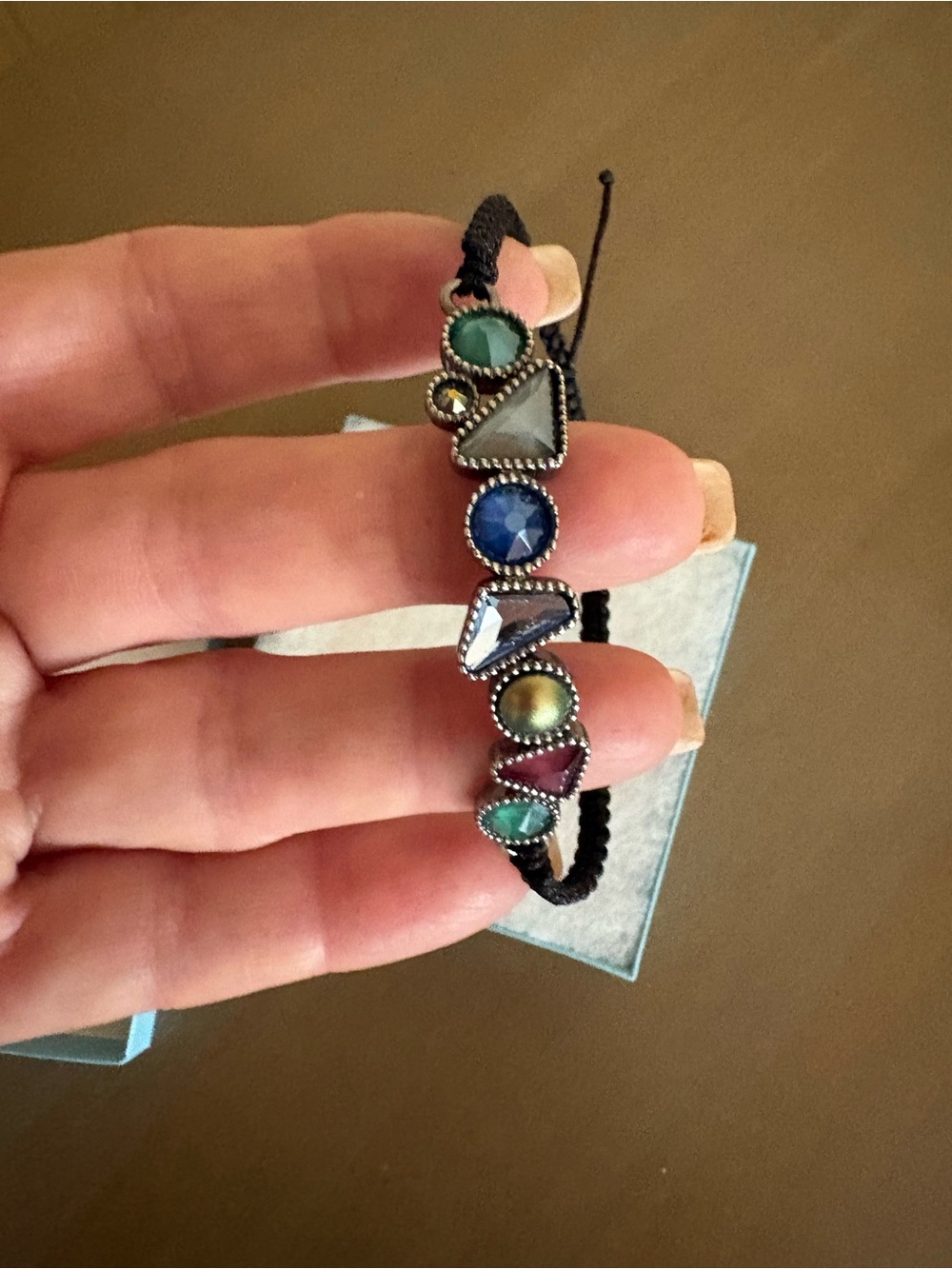 Multicolor Beaded Stone Macrame Bracelet - Women's Jewelry